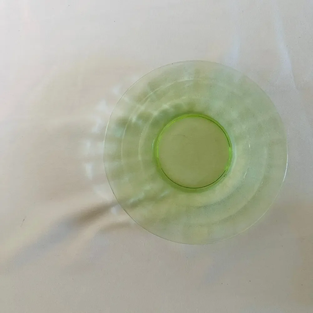 Vintage Uranium Depression Glass Small Plate